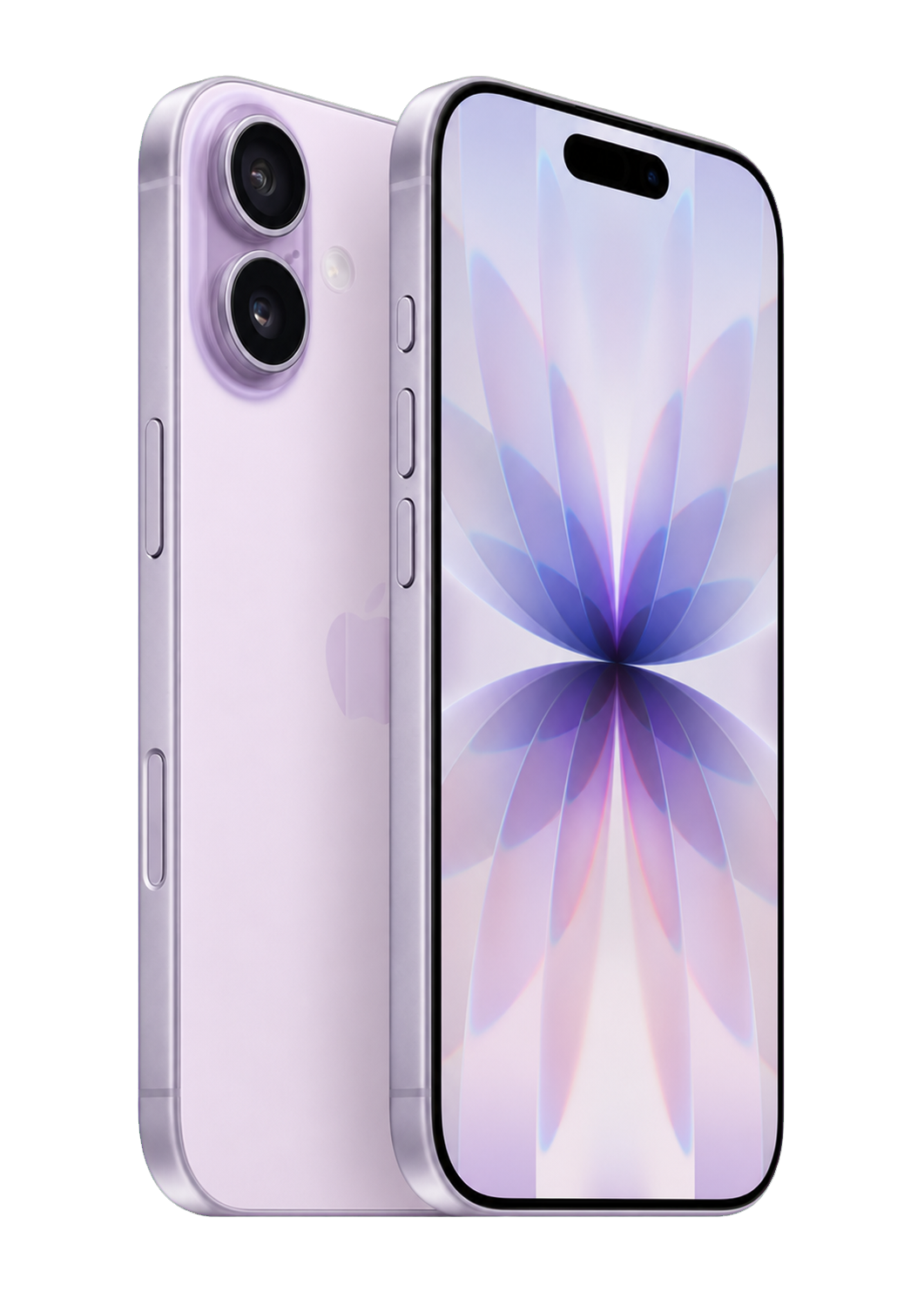 Large light-purple iPhone shown in full from the front and back